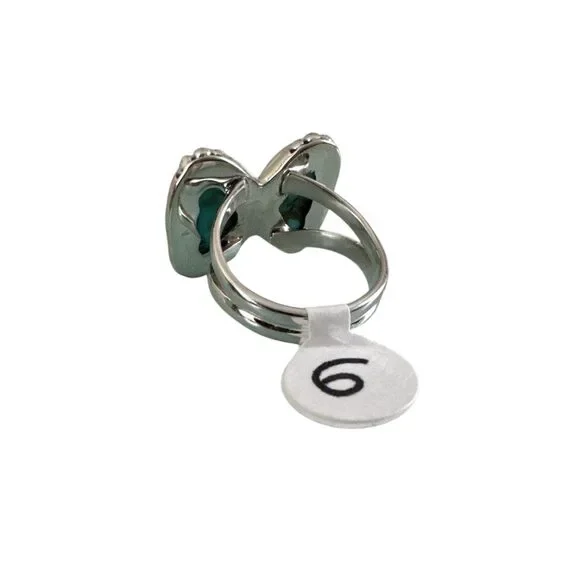Tibetan Turquoise Solid 925 Sterling Silver Ring 6 - Picture 2 of 3